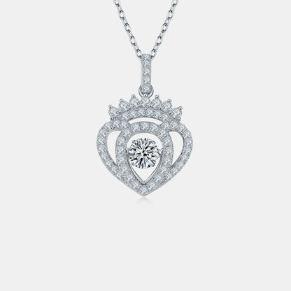 Diamond heart-shaped pendant on a white background