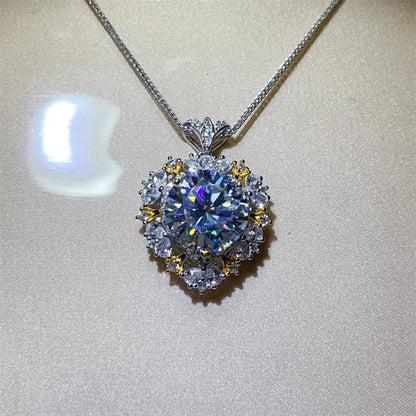 Diamond necklace on a light gray background