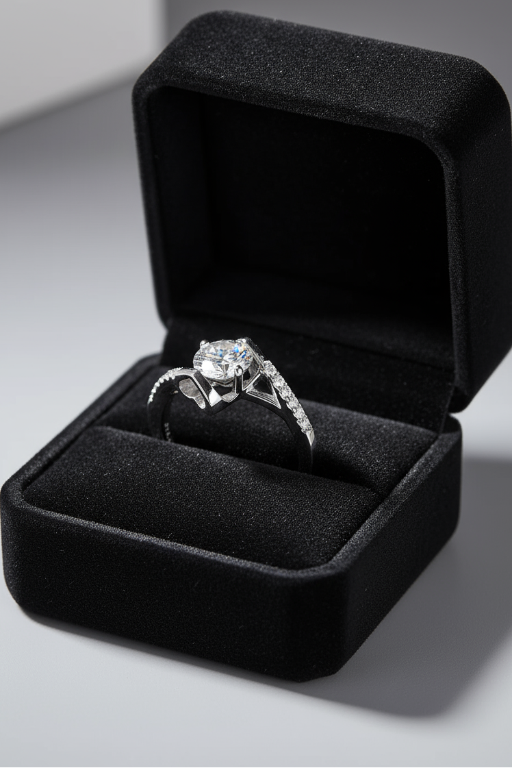 Limitless Love Platinum-Plated Moissanite Ring