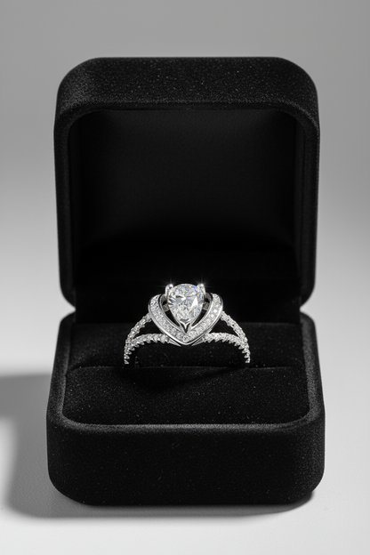 1 Carat Moissanite 925 Sterling Silver Heart Ring