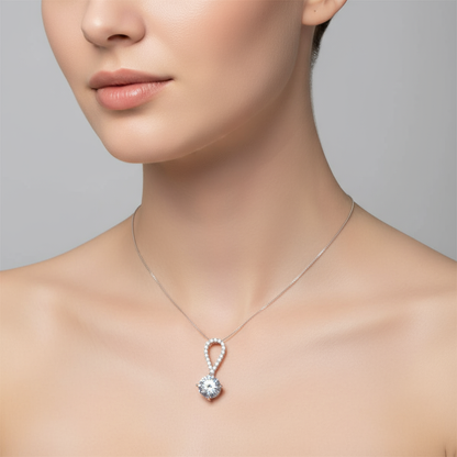 Moon Tear Moissanite Teardrop Necklace (5 Carat)